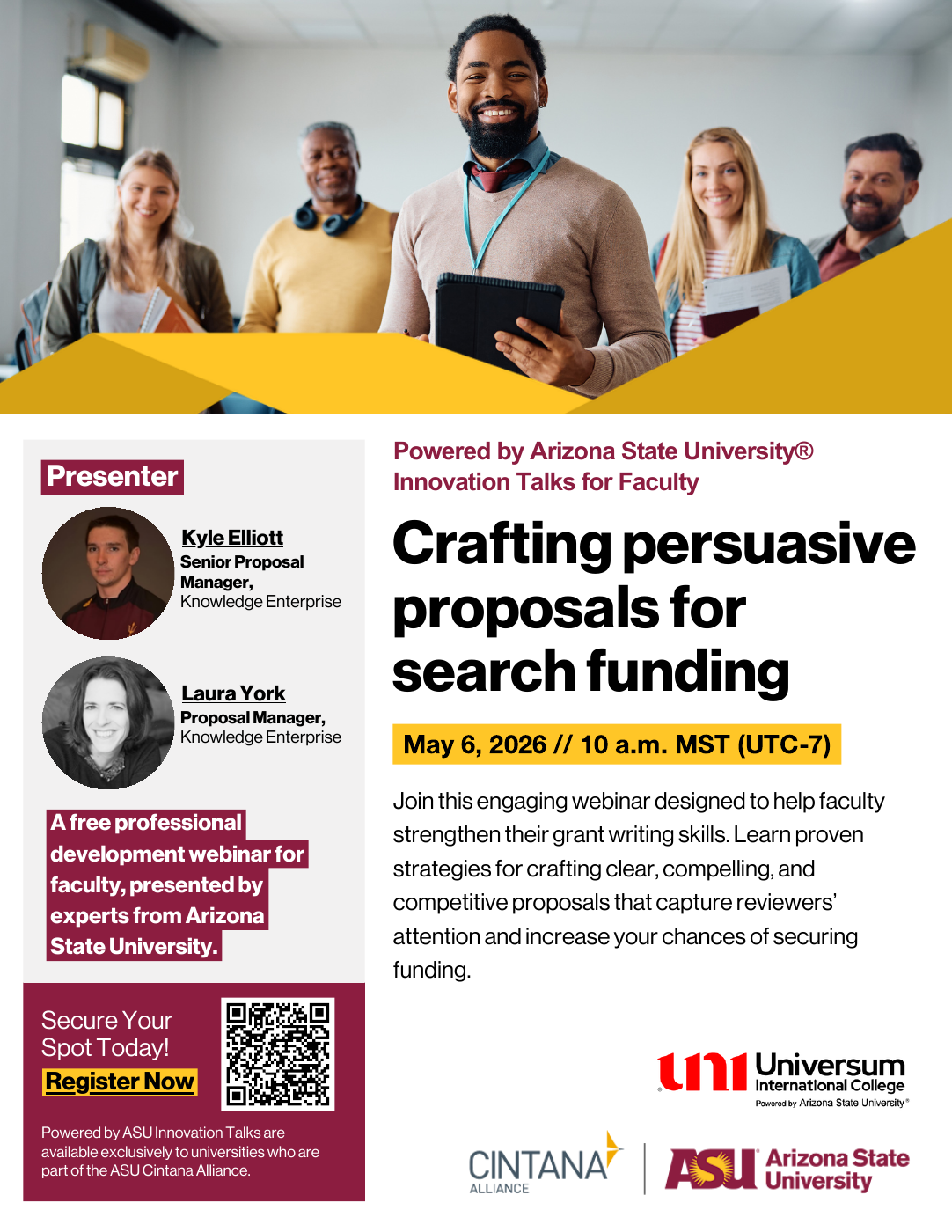Poster i Innovation Talks per Crafting persuasive proposals for search funding me 6 maj 2026
