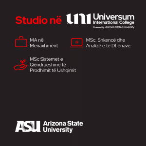 Hapet Konkursi për studime Master në UNI - Universum International College - Powered By Arizona State University